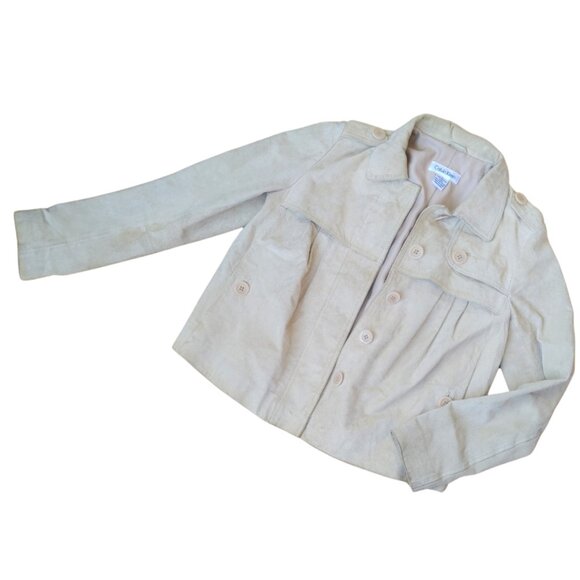 Calvin Klein Beige Suede Jacket - Size S - Picture 3 of 4